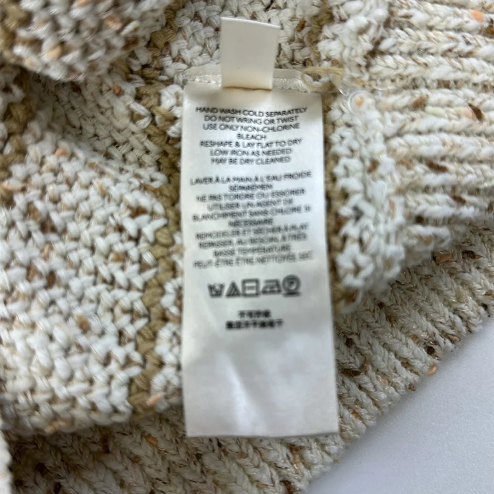 Free People Starlight Sweater Pearl Island Stripes Cream Oatmeal Comfy XS